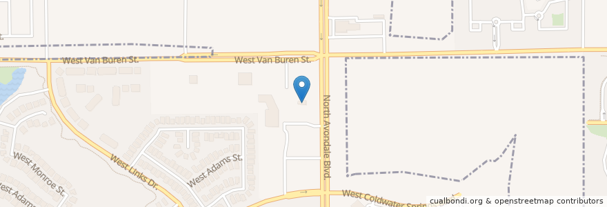 Mapa de ubicacion de Jack in the Box en 미국, 애리조나, Maricopa County, Avondale.
