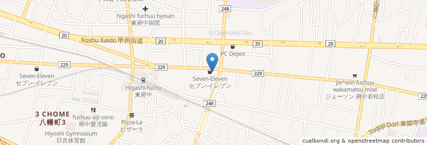Mapa de ubicacion de タイムズ en Japón, Tokio, Fuchu.