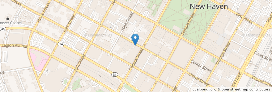 Mapa de ubicacion de Midpoint en 美利坚合众国/美利堅合眾國, 康涅狄格州 / 康乃狄克州, New Haven County, New Haven.
