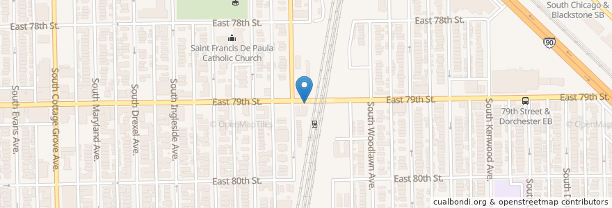Mapa de ubicacion de Greenwood Ave & 79th St en Соединённые Штаты Америки, Иллинойс, Чикаго.