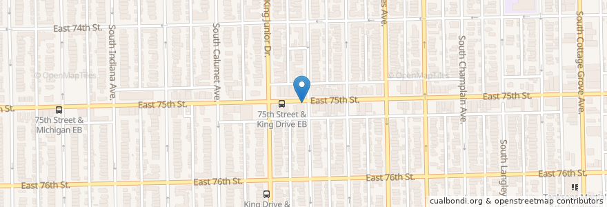 Mapa de ubicacion de Vernon Ave & 75th St en アメリカ合衆国, イリノイ州, シカゴ.