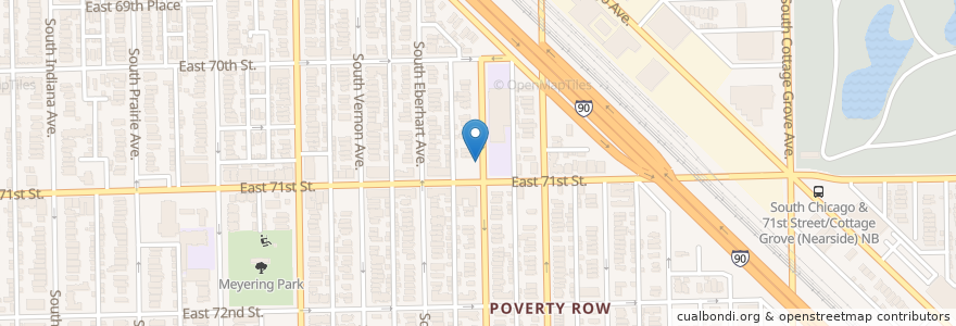 Mapa de ubicacion de Rhodes Ave & 71st St en États-Unis D'Amérique, Illinois, Chicago.