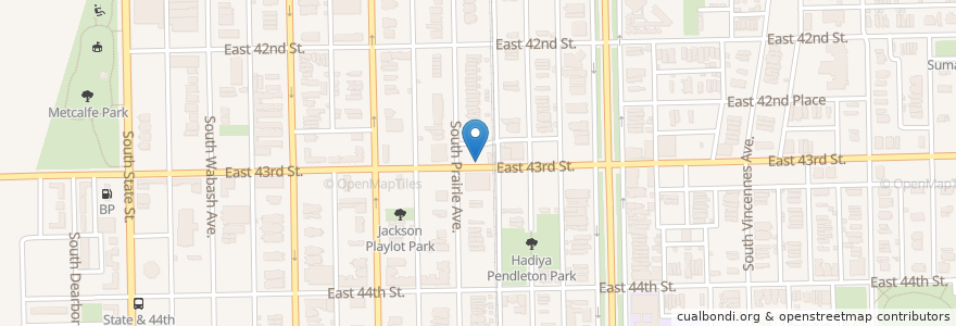 Mapa de ubicacion de Prairie Ave & 43rd St en Estados Unidos Da América, Illinois, Chicago.