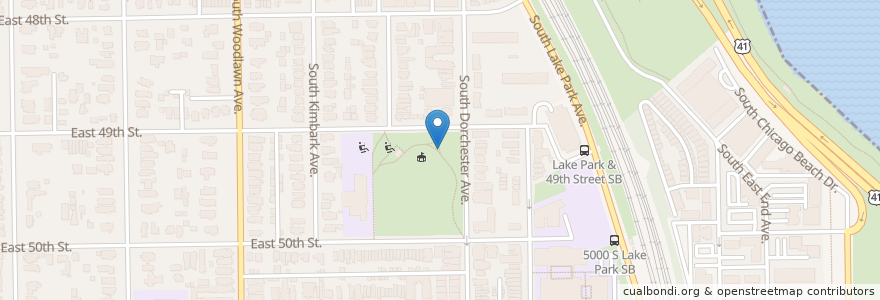 Mapa de ubicacion de Dorchester Ave & 49th St en United States, Illinois, Chicago.