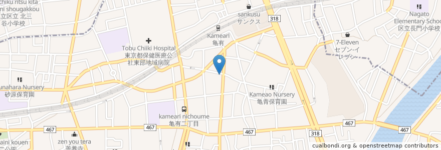 Mapa de ubicacion de 一の花 en 日本, 东京都/東京都, 足立区.