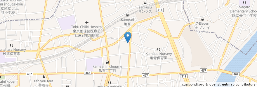 Mapa de ubicacion de らーめん 一辰 en 日本, 東京都, 足立区.