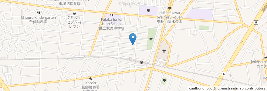 Mapa de ubicacion de 花月園 en Japonya, 東京都, 葛飾区.