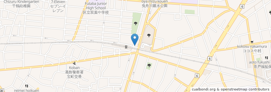 Mapa de ubicacion de サモサ en 日本, 東京都, 葛飾区.