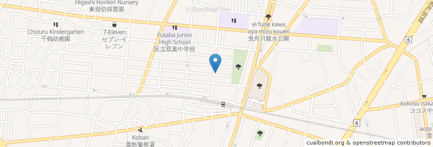 Mapa de ubicacion de 三菱UFJ銀行 en Japonya, 東京都, 葛飾区.