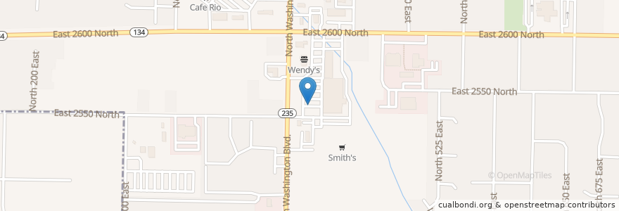 Mapa de ubicacion de Starbucks en 미국, 유타 주, Weber County, North Ogden.