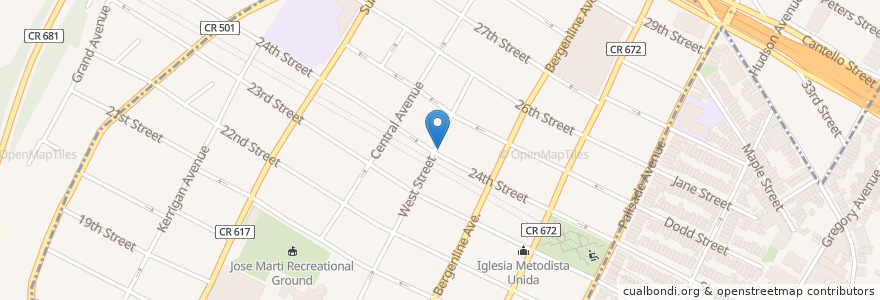 Mapa de ubicacion de Cemitas Puebla en 美利坚合众国/美利堅合眾國, 新泽西州 / 新澤西州 / 紐澤西州, Hudson County, Union City.