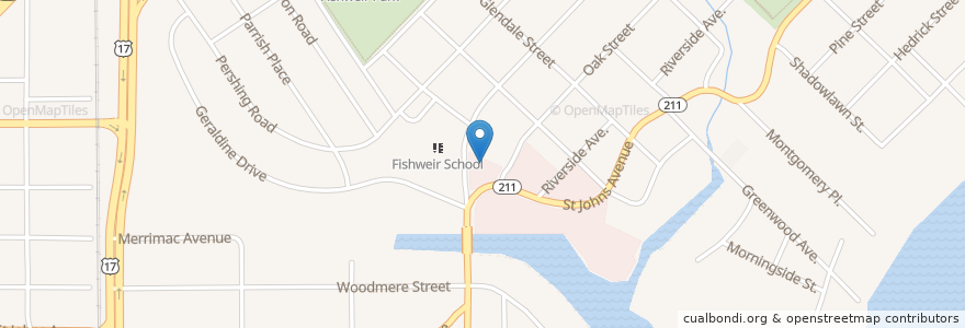 Mapa de ubicacion de Goal Post Sandwich Shop en Amerika Birleşik Devletleri, Florida, Duval County, Jacksonville.