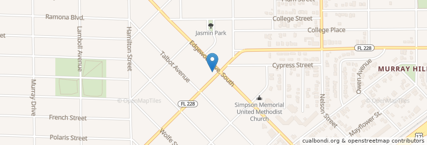 Mapa de ubicacion de Edgewood Diner en United States, Florida, Duval County, Jacksonville.