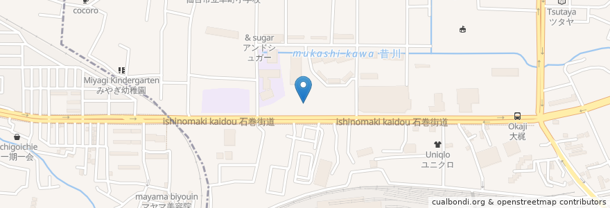 Mapa de ubicacion de Hikarigaoka Clinic en Japan, Miyagi Prefecture, Sendai, Miyagino Ward.
