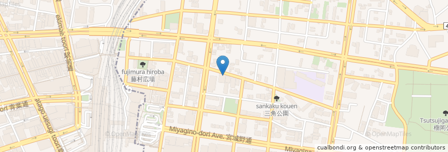 Mapa de ubicacion de ツルハドラッグ en Japão, 宮城県, 仙台市, 青葉区, 宮城野区.