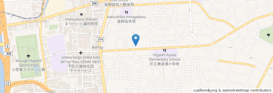 Mapa de ubicacion de 葛飾区 南綾瀬地区センター en Japon, Tokyo, 葛飾区.