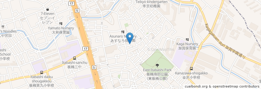 Mapa de ubicacion de 梅の湯 en 日本, 東京都, 板橋区, 北区.
