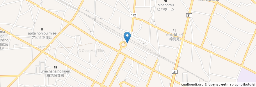 Mapa de ubicacion de 本庄駅南口バイク駐車場 en Japon, Préfecture De Saitama, Honjo.