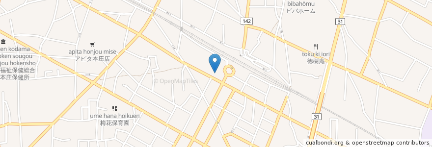 Mapa de ubicacion de 駅前　四川館 en اليابان, 埼玉県, 本庄市.