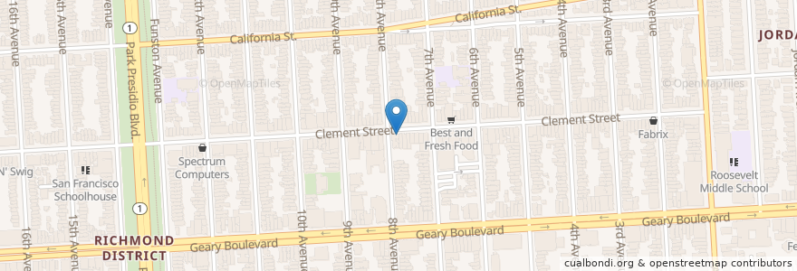 Mapa de ubicacion de Gourmet Dim Sum & Cafe en United States, California, San Francisco City And County, San Francisco.
