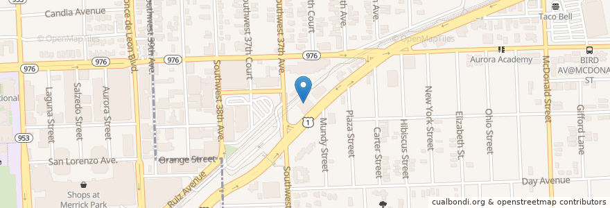 Mapa de ubicacion de Walgreens en Amerika Syarikat, Florida, Miami-Dade County, Miami.