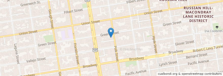 Mapa de ubicacion de Blue Barn en United States, California, San Francisco, San Francisco.