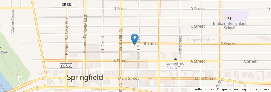 Mapa de ubicacion de Springfield Dental Arts en Amerika Syarikat, Oregon, Lane County, Springfield.