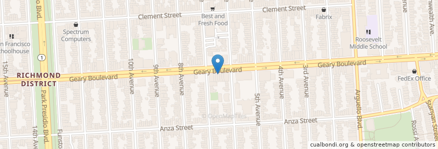 Mapa de ubicacion de Geary Dental Center en Vereinigte Staaten Von Amerika, Kalifornien, San Francisco, San Francisco.