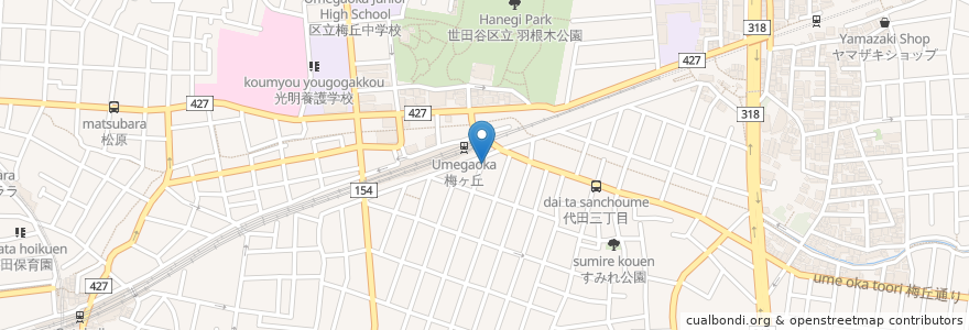 Mapa de ubicacion de Theo en Jepun, 東京都, 世田谷区.