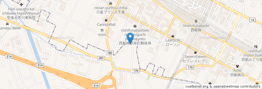Mapa de ubicacion de 日枝神社 en Japón, Prefectura De Chiba, Funabashi.
