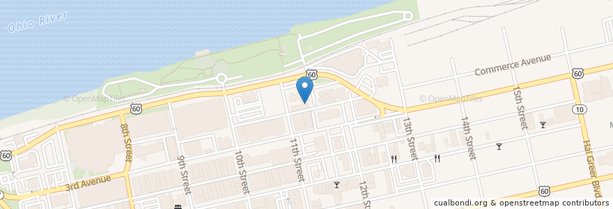 Mapa de ubicacion de Pax Cafe en アメリカ合衆国, Huntington, Cabell County.