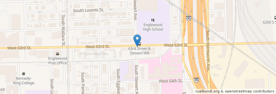 Mapa de ubicacion de Stewart Ave & 63rd Street en Estados Unidos Da América, Illinois, Chicago.