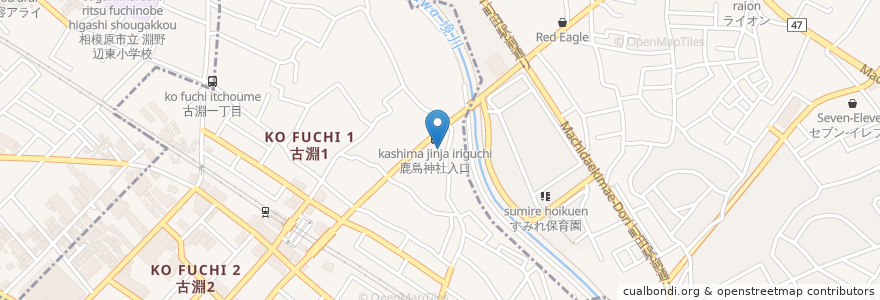 Mapa de ubicacion de カラオケBanBan古淵店 en 일본, 가나가와현, 도쿄도, 相模原市, 町田市, 南区.