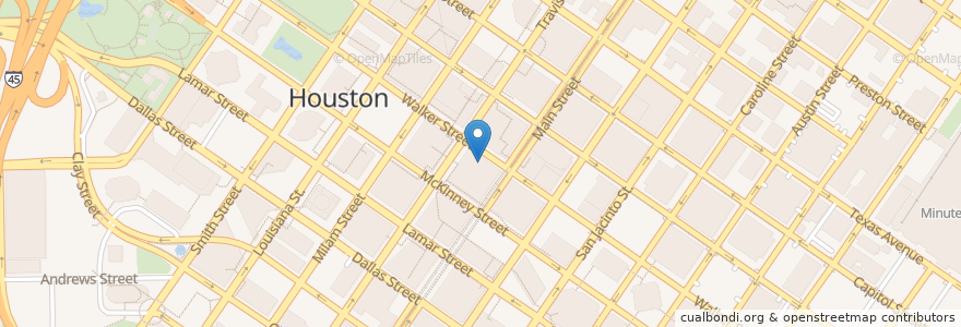 Mapa de ubicacion de Luchi & Joeys - Underground Downtown en Vereinigte Staaten Von Amerika, Texas, Houston, Harris County.