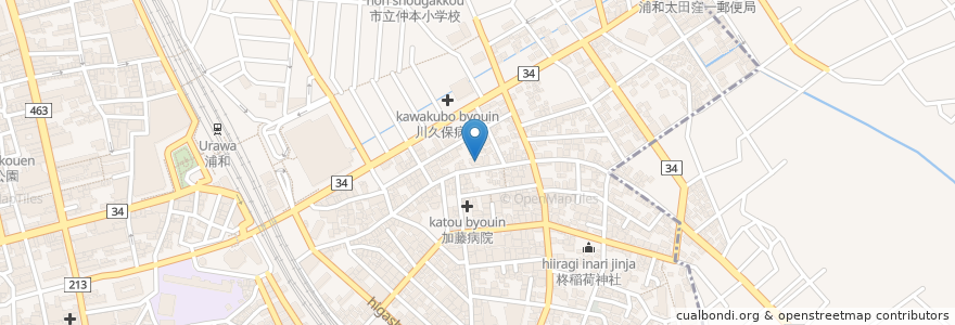 Mapa de ubicacion de 吉野医院 en 日本, 埼玉県, さいたま市, 浦和区.