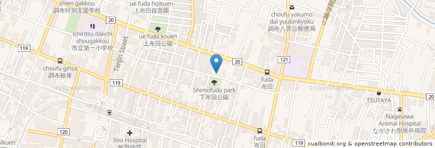 Mapa de ubicacion de はまどうり en Giappone, Tokyo, 調布市.