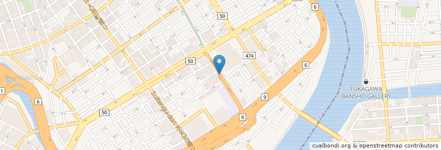 Mapa de ubicacion de 浜町川緑道 en اليابان, 東京都, 中央区.