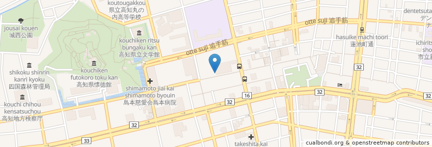 Mapa de ubicacion de スターバックス en 日本, 高知県, 高知市.
