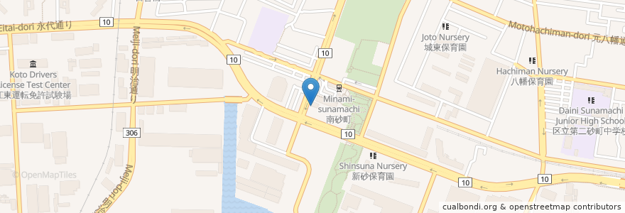 Mapa de ubicacion de セブン-イレブン 江東新砂3丁目店 en Japon, Tokyo, 江東区.