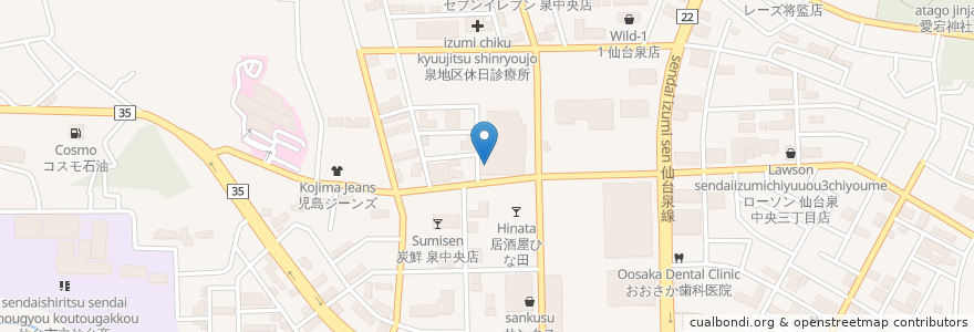 Mapa de ubicacion de 冠21 en Japan, Präfektur Miyagi, 仙台市, 泉区.