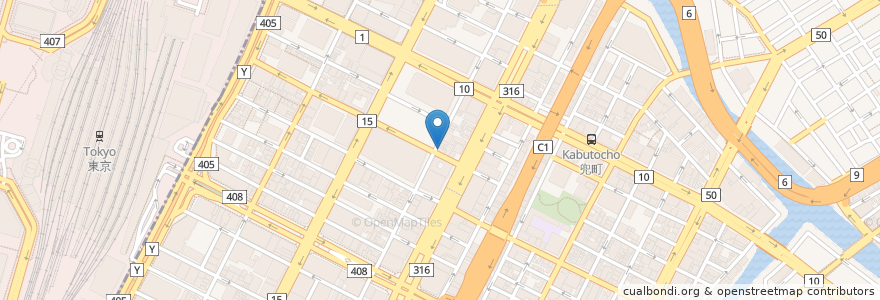 Mapa de ubicacion de 日本橋二丁目街角広場 en Japonya, 東京都, 中央区.