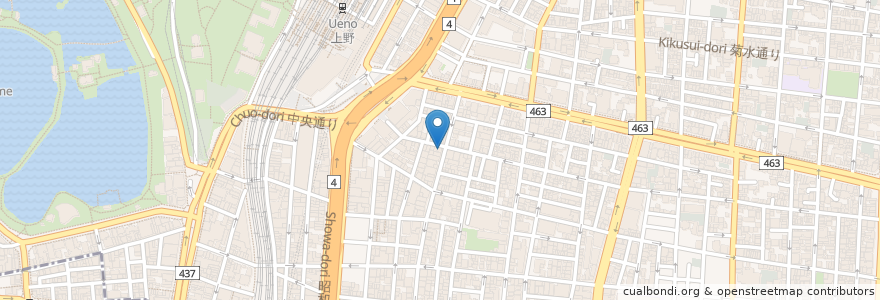 Mapa de ubicacion de キンマル酒場 en Giappone, Tokyo, 台東区.