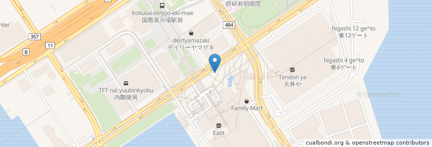 Mapa de ubicacion de 東京ビッグサイト en Japan, Tokio, 江東区.
