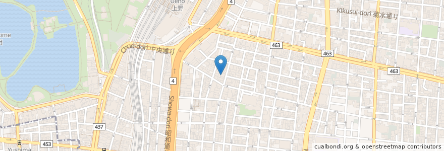 Mapa de ubicacion de 上野眼科 en Japan, 東京都, 台東区.