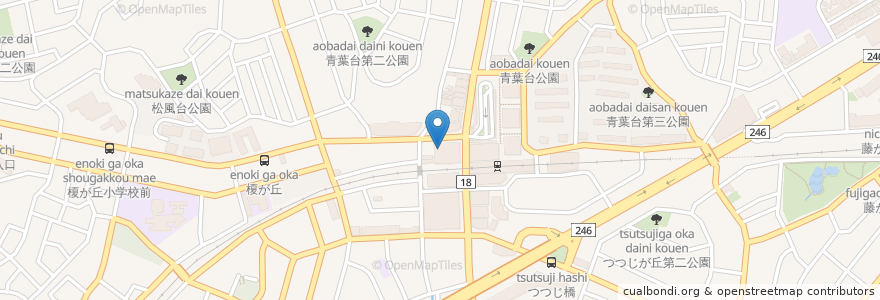 Mapa de ubicacion de 焼肉・ステーキ 牛くら青葉台店 en 일본, 가나가와현, 요코하마시, 青葉区.