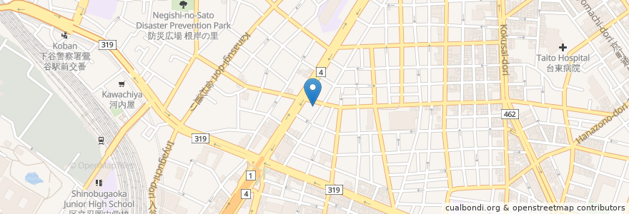 Mapa de ubicacion de くいしんぼ en Japón, Tokio, Taito.