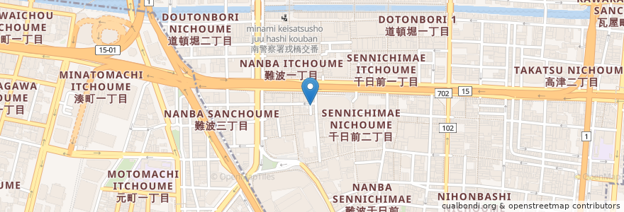 Mapa de ubicacion de Gyukatsu Motomura en Japonya, 大阪府, 大阪市, 中央区.