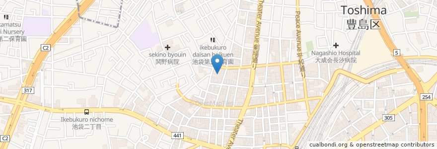 Mapa de ubicacion de 線條手打餃子専門店 en 일본, 도쿄도, 豊島区.