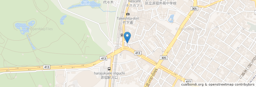 Mapa de ubicacion de The Gindako en اليابان, 東京都, 渋谷区.