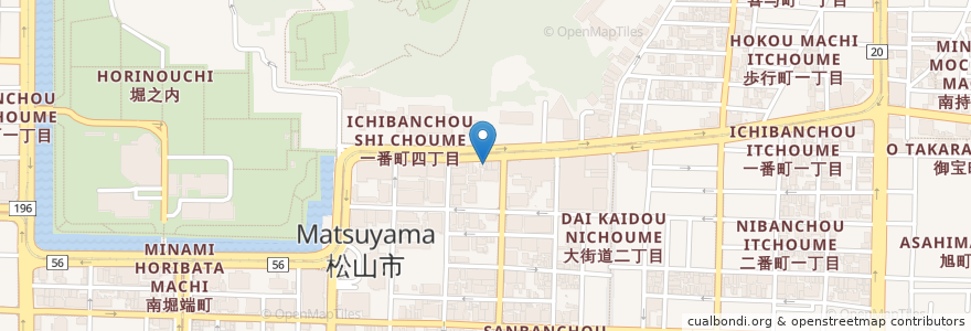 Mapa de ubicacion de Yakitori Ochi en اليابان, 愛媛県, 松山市.